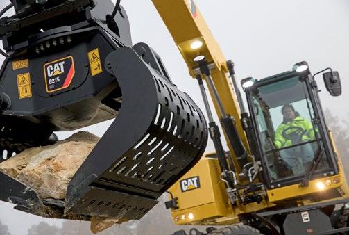 Spojení síly Spojte hydraulické příslušenství Cat se strojem Cat a využijte všechny možnosti standardního vestavěného softwaru. Výměna příslušenství nikdy nebyla snazší!