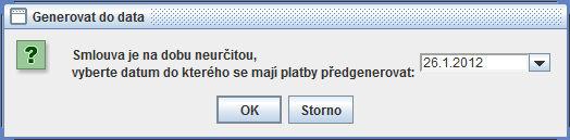 Rozpis plateb se vytvoří tlačítkem Vygenerovat nový rozpis.