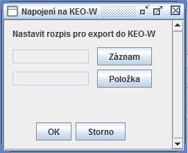 Napojení na KEO-W Poplatky 5) Po kliknutí na tlačítko Záznam se zobrazí