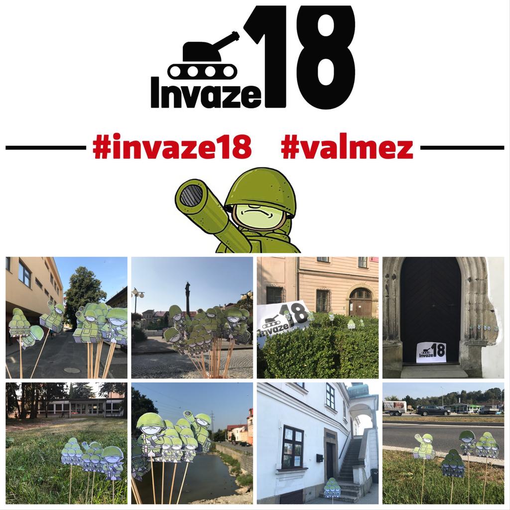 PŘIPOMENUTÍ INVAZE 18 Naše knihovna se 21.8.2018 připojila k celorepublikovému happeningu Invaze18 k padesátému výročí srpnové invaze. Okupovali jsme naše město symbolickými papírovými vojáčky. 21. srpna 1968 Před padesáti lety ukončila invaze bratrských armád do Československa tzv.