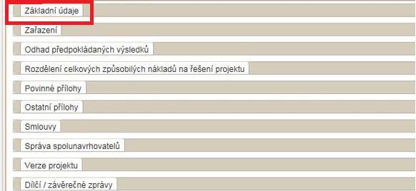 Dílčí zpráva obsahuje tři záložky Detail, Dosavadní rozbor řešení a Navrhovatel xxxxxx, tato záložka je rozdělena ještě na dvě, a to Náklady rozpis (v tis.