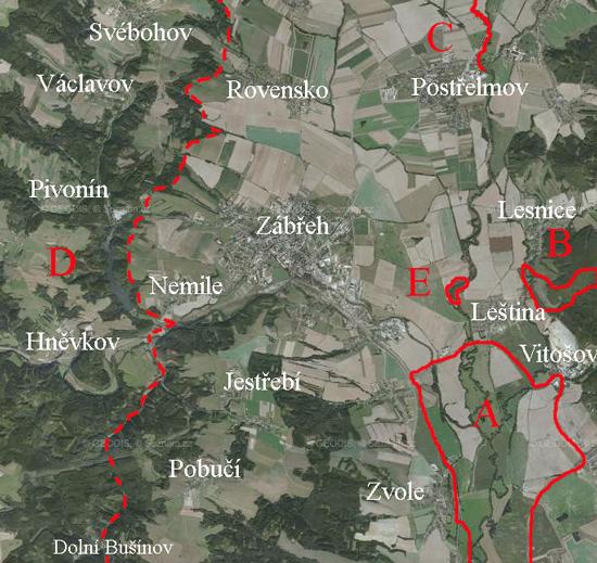 Elateridarium 5: 205-231, 2011 208 Obr.5. Mapa oblasti s vyznačenými chráněnými územími A. CHKO Litovelské Pomoraví. Natura 2000 - CZ0714073 B.