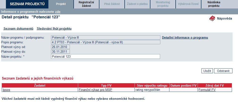 Výběr typu formuláře Před vyplňováním Finančního výkazu je nutné zvolit typ FV: Po zvolení