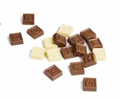 Můžete vytvořit zprávu obsahující od 3 do 60 znaků vyrobených z nejlepší belgické čokolády.