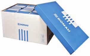 Box na dokumenty DONAU Praktická archivační krabice ze 3vrstvé lepenky se samostatným víkem a pevnými otvory pro přenos vč. obsahu.