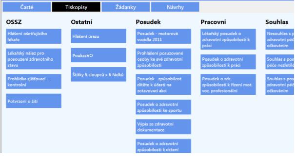 Formuláře jsou zobrazeny ve své grafické podobě, takže uživatel vidí, kam co na formuláři přesně vyplňuje.