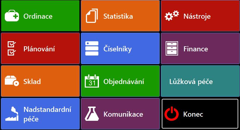 Obrázek 2: výběr odpovědného lékaře 5. Po otevření programu se zobrazí okno s výběrem činností, ke kterým má uživatel přístup.