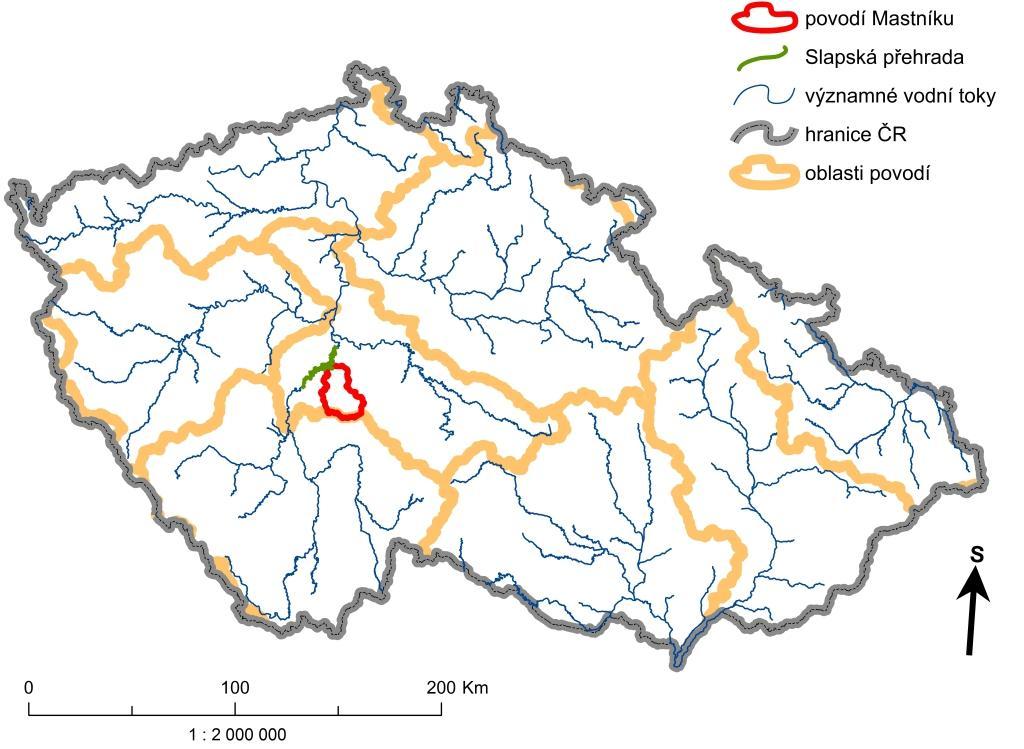 5. Charakteristika zájmového území Povodí Mastníku a nádrž Slapy se nachází v jižní části Středních Čech. Oba tyto útvary spadají do oblasti povodí Dolní Vltavy.