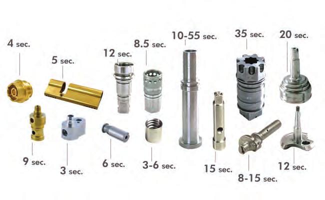 Buben nese 10 hydraulických samostředicích upínačů. Stroj je vybaven automatickým nakladačem tyčí včetně řezací jednotky, dále až 16 pracovními jednotkami včetně 2 soustružících.