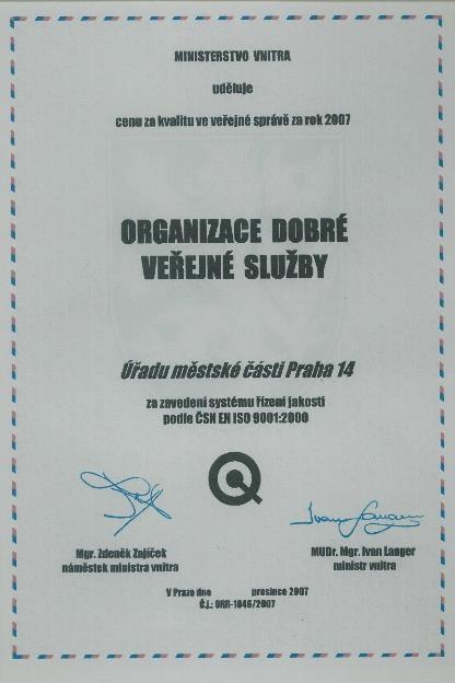 Organizace dobré veřejné služby 2010 Ocenění