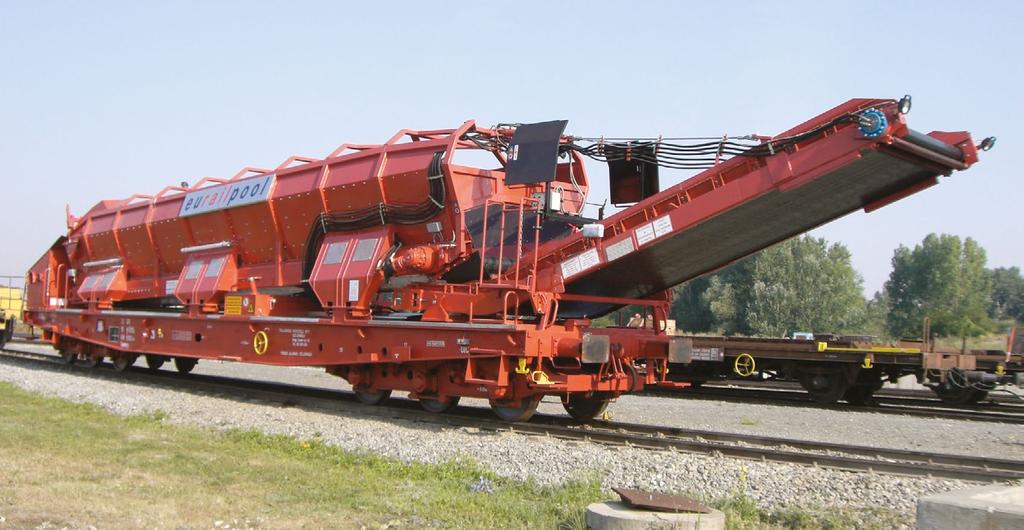 MFC 45 Oblast nasazení: Materiálová logistika na kolejích Swietelsky Baugesellschaft m.b.h. Typ: MFC 45 2006-2011 (17x) 50,1 t 48,9 t 17,49 m 4,18 m 3,04 m 11,7 m 89 kw Max.