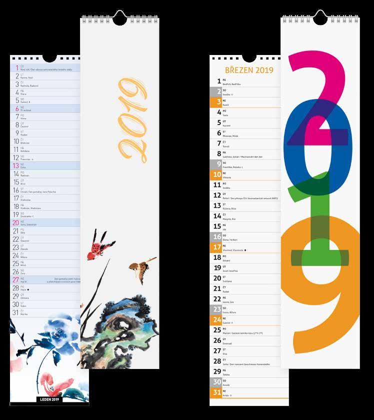 2019 Kalendáře Diplomat, Aquarel, Office Vázankový kalendář AQUAREL