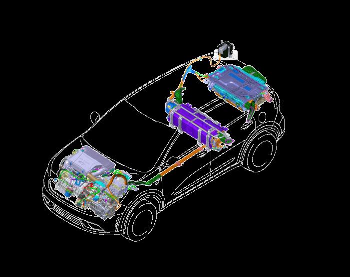 Hlavní elektronické systémy modelu Niro 6 Vysokonapěťový systém 12V akumulátor Hybridní Startér a generátor (HSG) Elektrický motor Vysokonapěťový akumulátor Převodovka Typ Synchronní elektromotor s