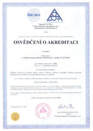 Naše pracovní postupy a vybavení vyhovují požadavkům norem ISO a v tomto ohledu jsou certifikovány nebo akreditovány. Základem jsou kvalitní zařízení a přesné etalony.