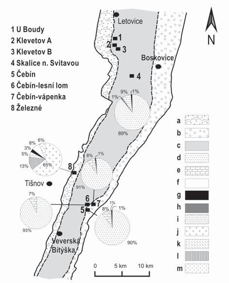 PŘÍSPĚVEK K POZNÁNÍ PROVENIENCE SEDIMENTŮ STŘEDNÍ ČÁSTI BOSKOVICKÉ BRÁZDY Contribution to the knowledge of provenance of the deposits in the middle part of the Boskovice Basin Jana Brtníková,