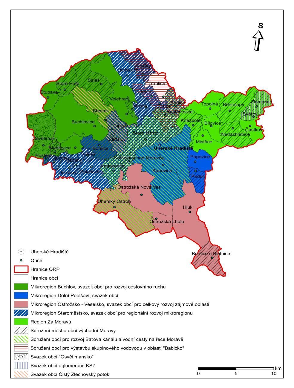 2 Souhrnná zpráva za všechny DSO v území Ve správním obvodu ORP je celkem 12dobrovolných svazků obcí (Mikroregion Buchlov, Mikroregion Dolní Poolšaví, Mikroregion Ostrožsko Veselsko, Mikroregion