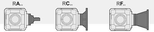 Všude tam, kde je potřeba kvalitně přenášet kroutící moment pod úhlem 90. Skříně jsou vyráběny ze strojní litiny. Převodovky řady RA, RC, RF jsou k dispozici se třemi možnostmi vstupní hřídele.
