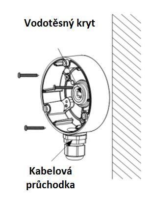 5. Tělo kabelové spojky zajistěte pomocí tří dodaných šroubů na stěně. Figure 2-6 Připevněte kabelovou spojku ke stěně 6. Veďte kabely otvory na kabely.