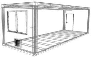 Velkoprostorové moduly C3L a C3S C3L 901 9000 x 2990 mm, světlá výška 2500 mm 3ks osvětlení zářivky 1x36W 1ks