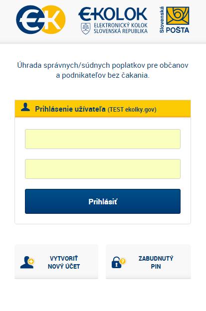 Strana: 5/16 3. Prihlásenie do aplikácie Prihlásenie užívateľa do aplikácie prebehne na základe predchádzajúcej registrácie (kapitola 2) pomocou: prihlasovacieho mena = e-mailová adresa, heslo = PIN.