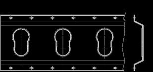 nezapustená 1997 mm luminium load bonding track