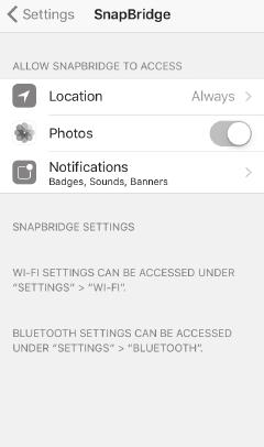 připojení Bluetooth, ale pro dálkově ovládané fotografování a podobné situace přepíná na Wi-Fi.