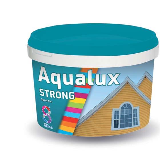 IV. AQUALUX PROGRAM AQUALUX STRONG akrylový nátěr pro ochranu a dekoraci dřeva Aqualux strong nátěr na bázi akrylátové pryskyřice s vynikající kryvostí.
