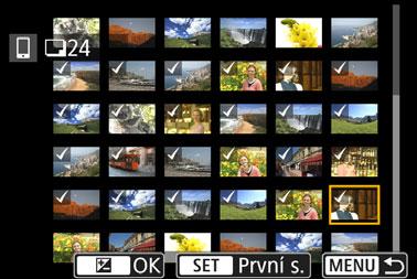 Odesílání snímků z fotoaparátu do smartphonu 4 Potvrďte rozsah. Stiskněte tlačítko <g>. 5 Vyberte položku [Změnit vel.sn.]. Nastavte ji podle potřeby.