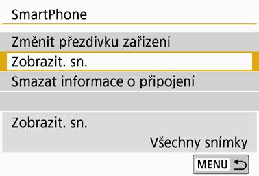 Výběr snímků pro zobrazení 5 Vyberte položku [Zobrazit. sn.]. 6 Vyberte položku. Vyberte možnost [OK] a stisknutím tlačítka <0> zobrazte obrazovku nastavení.