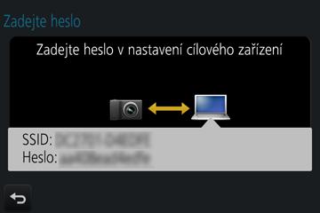 ] na fotoaparátu můžete na připojení čekat déle. [WPS (Kód PIN)] 1 Vyberte [WPS (Kód PIN)] Na fotoaparátu zadejte kód PIN zařízení 2 1 Do zařízení zadejte SSID a heslo.
