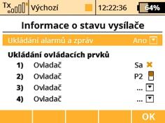 Dostupné možnosti pro hlasová oznámení: - Všechny hodnoty senzorů kromě souřadnic GPS. - Časovače modelů. - Stav přijímače (napájecí napětí, úroveň antény a kvalita signálu). 9.4.