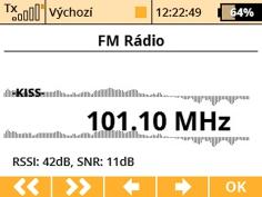9.5.7 FM Rádio Aplikace ladění FM rádia je schopna naladit a přehrát stanici ve zvolené FM rádiové frekvenci. Před použitím aplikace je nutné zasunout externí anténu do vstupu FM antény.