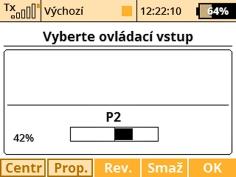 1. Přiřazení ovladače Po zobrazení menu buď vyberete tlačítkem F1(Log.) ze seznamu logických přepínačů nebo pohybem/přepnutím jakéhokoliv ovladače vyberete ovladač vysílače.