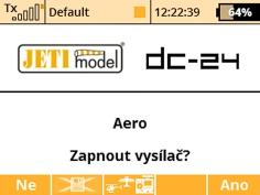 7 První zapnutí 7.1 Hlavní obrazovka Vysílač zapnete, stisknete-li dlouze tlačítko Power a potom potvrdíte tlačítkem F5(Ano), viz. kapitola Zapnutí a vypnutí DC/DS.