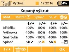 9.3 Pokročilá nastavení Rozšířené nastavení ovládání modelu Zvláštní spínače pro každý směr.