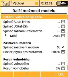 Master akrobatický prvek je proveden v okamžiku sepnutí hlavního spínače (zde Sa). Ostatní přepínače určují směr kopaného výkrutu. 2.