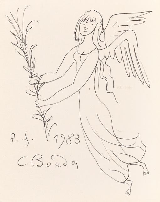 001 Cyril Bouda 1901-1984 Ratolest 1982, kuličkové pero na papíře, 15,6 x 11,9 cm,
