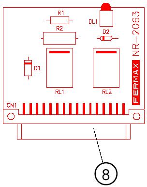 Přepínací modul 1. Plochý kabel z centrální jednotky 2. Konektor panelu 3. Napájecí konektor 4. Video konektor 5. Zásuvka pro rozšíření přepínače Přepínací karta (č. 2422) 6.