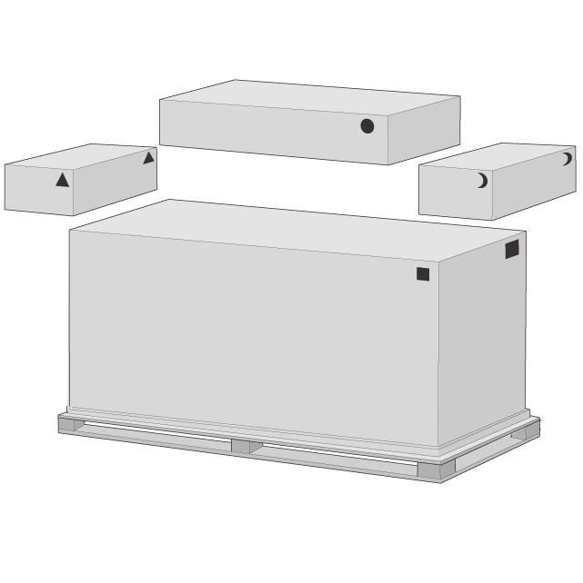 Cut the strap around the boxes carefully, as the boxes may fall as soon as the strap is cut. Kutuların etrafındaki şeridi dikkatlice kesin; şerit kesilince kutular düşebilir.