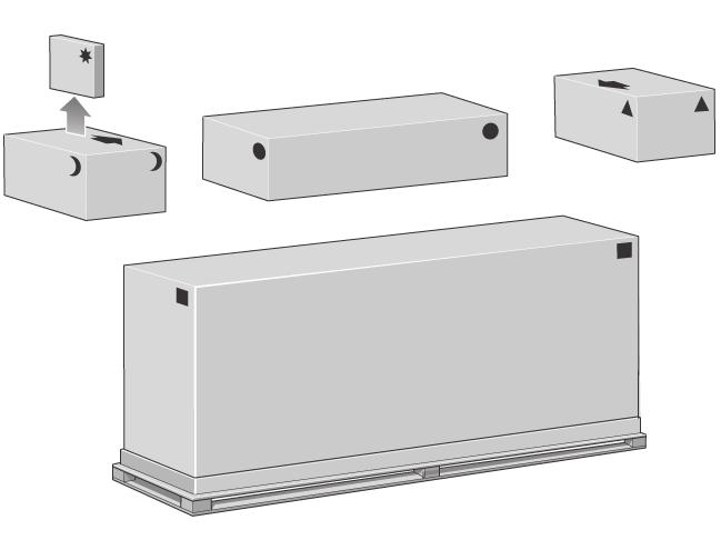 Printer body Yazıcı gövdesi Tělo tiskárny A nyomtató Stand and bin assembly Kaide ve bölme aksamı Podstavec a zásobník Állvány és papírtartó egység Consumables box, including Maintenance Kit (keep