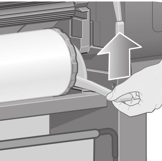 The blue spindle lever will drop down automatically as you insert the spindle. Mavi durdurucu sol taraftayken, mili yazıcıya geçirin.