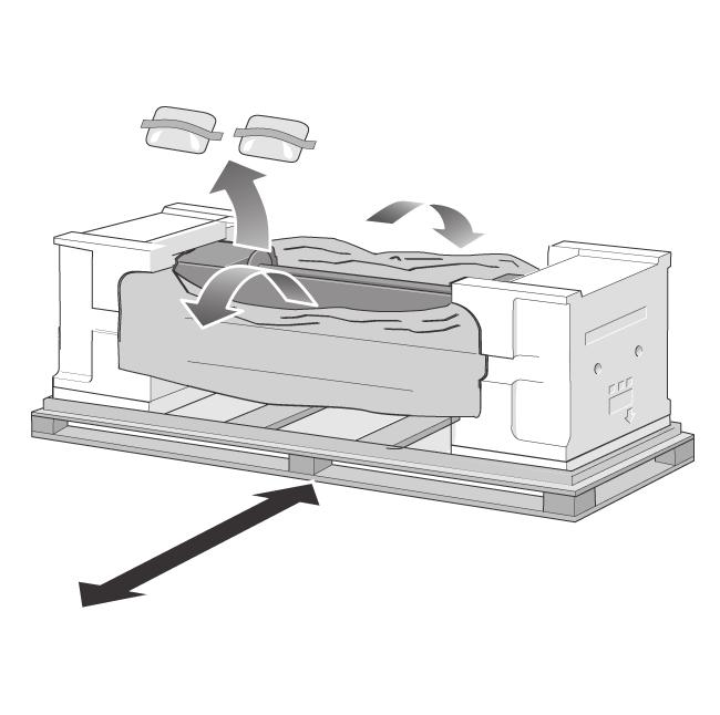 25 26 27 28 x2 Left leg/sol ayak. Levá noha/bal láb. Right leg/sağ ayak. Pravá noha/jobb láb. 3m (9ft) Pull open the protective plastic from the base of the printer.