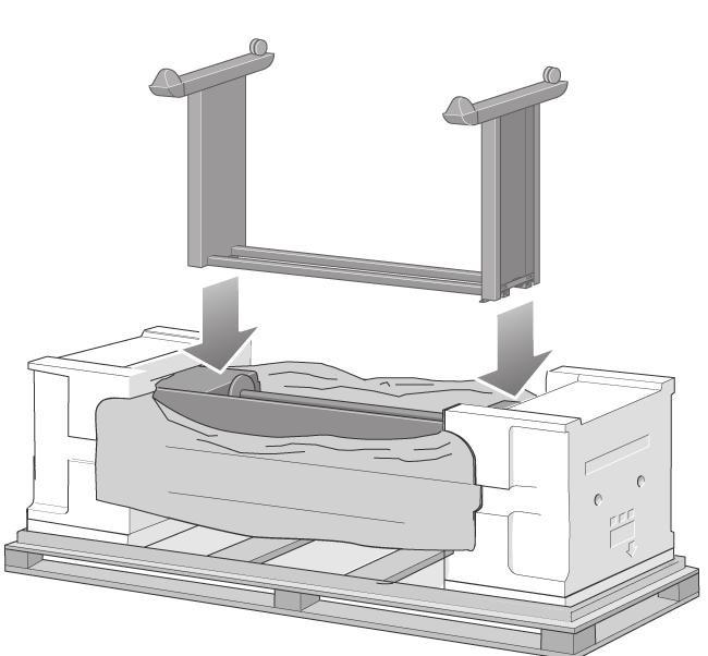 Advance warning: in the next step, make sure you position the stand pins in the holes in the center of the printer body brackets.