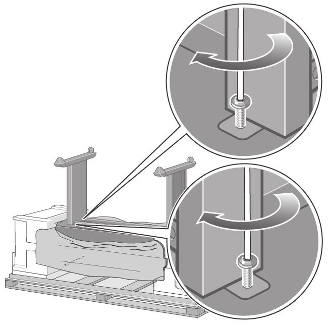 29 30 31 32 x4 Fix the left side of the stand to the printer using two screws. Make sure that the screws are fully tightened. İki vida ile kaidenin sol tarafını yazıcıya sabitleyin.