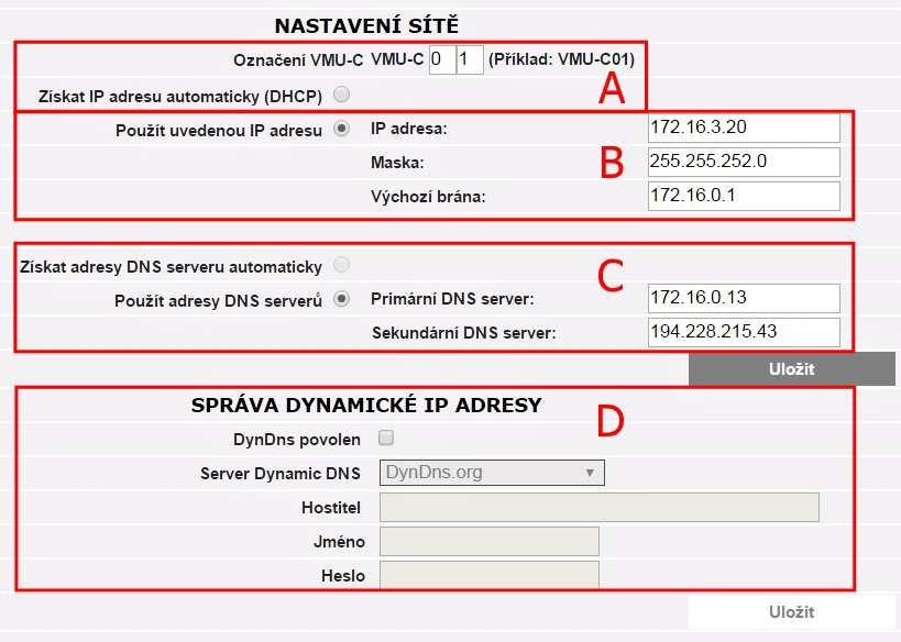 4) Nastavení parametrů síťového portu Pro nastavení parametrů pro provoz na Vaší síti opět klikněte na ikonu Nastavení, pak na levé menu Systém a vyberte položku Nastavení sítě.