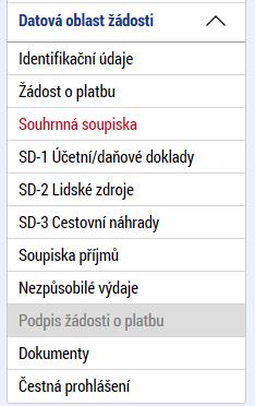 Proběhne načtení dat z jednotlivých soupisek dokladů na souhrnnou soupisku.