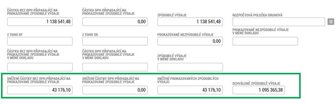 Krácení konkrétního dokladu si můžete zobrazit na jednotlivých SD-1,