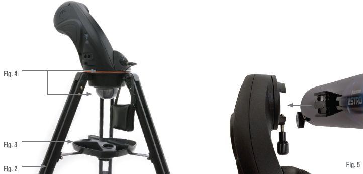 PŘED POUŽITÍM Teleskop je napájen z následujících zdrojů: - 8 AA baterií - 12V zdroj s alespoň 1A proudem - Celestron PowerTank (prodáván samostatně) K ovládání je potřeba tablet nebo smartphone