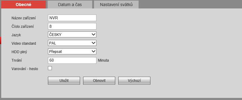 11. Nastavení V této sekci nastavujeme všeobecné chování systému. V sekci obecné nastavujeme všeobecné nastavení, čas a svátky. V části účet vytváříme uživatelské účty a skupiny.