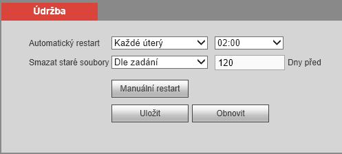 Doporučujeme provést tuto zálohu po prvotním nastavení systému. Později v případě jakýkoliv problémů lze zde i importovat tuto zálohu nastavení. g.